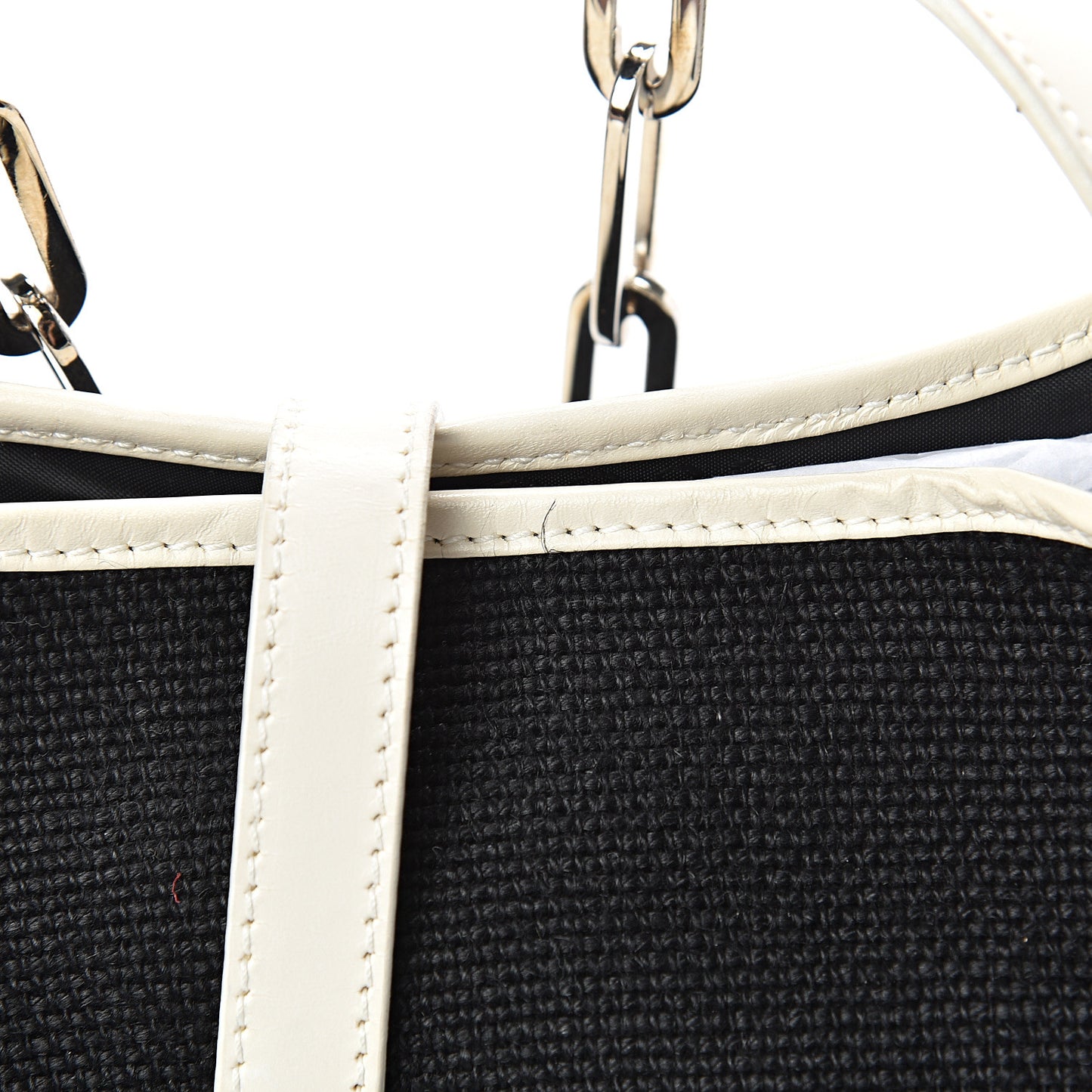 Canvas Calfskin Jackie O Hobo White Navy