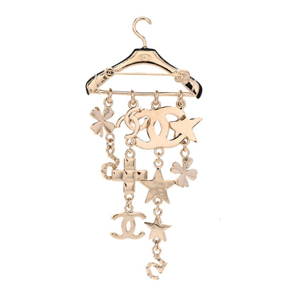 Chanel Crystal Gripoix CC Charms Hanger Brooch Gold 3 of 5