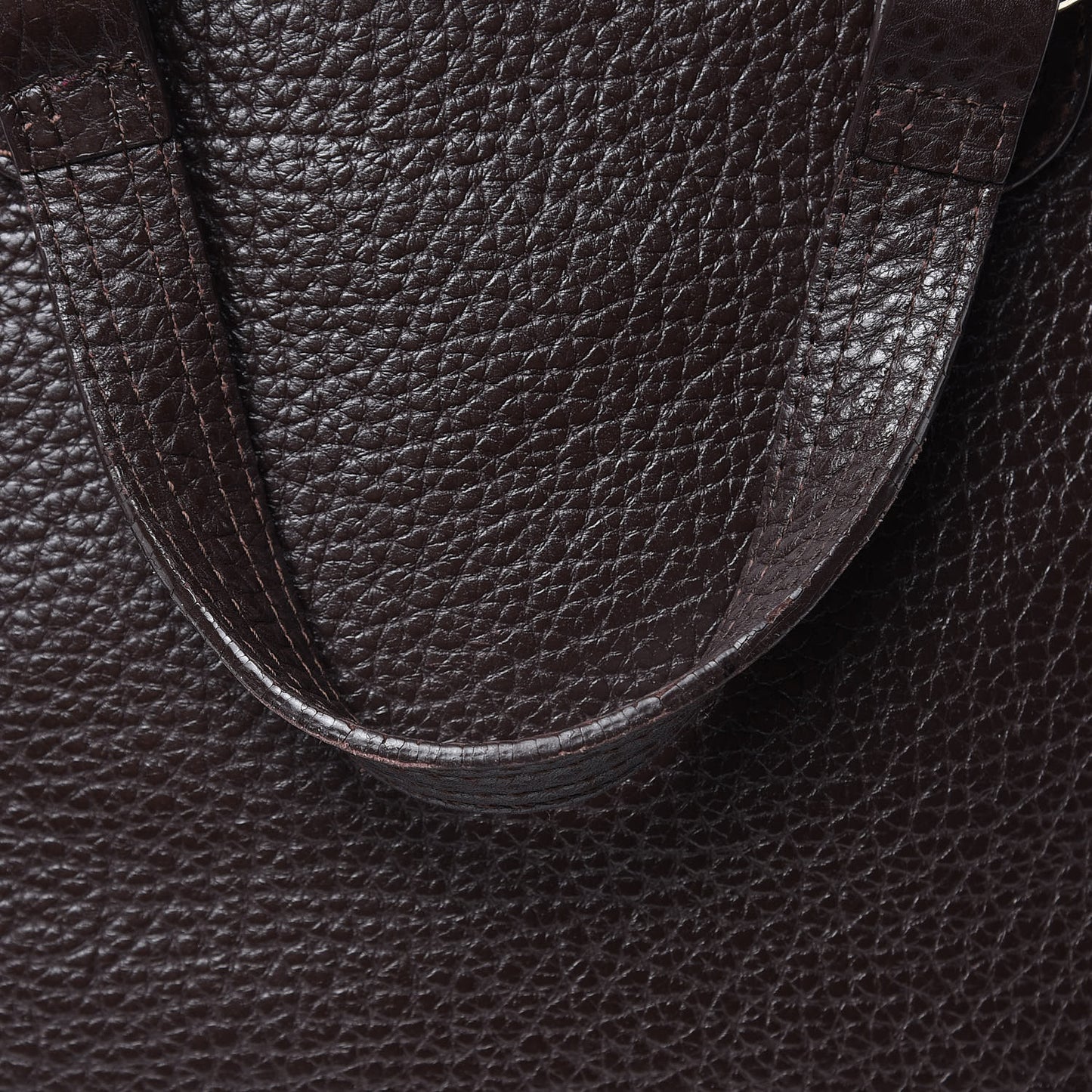 Grainy Calfskin Tote Dark Brown