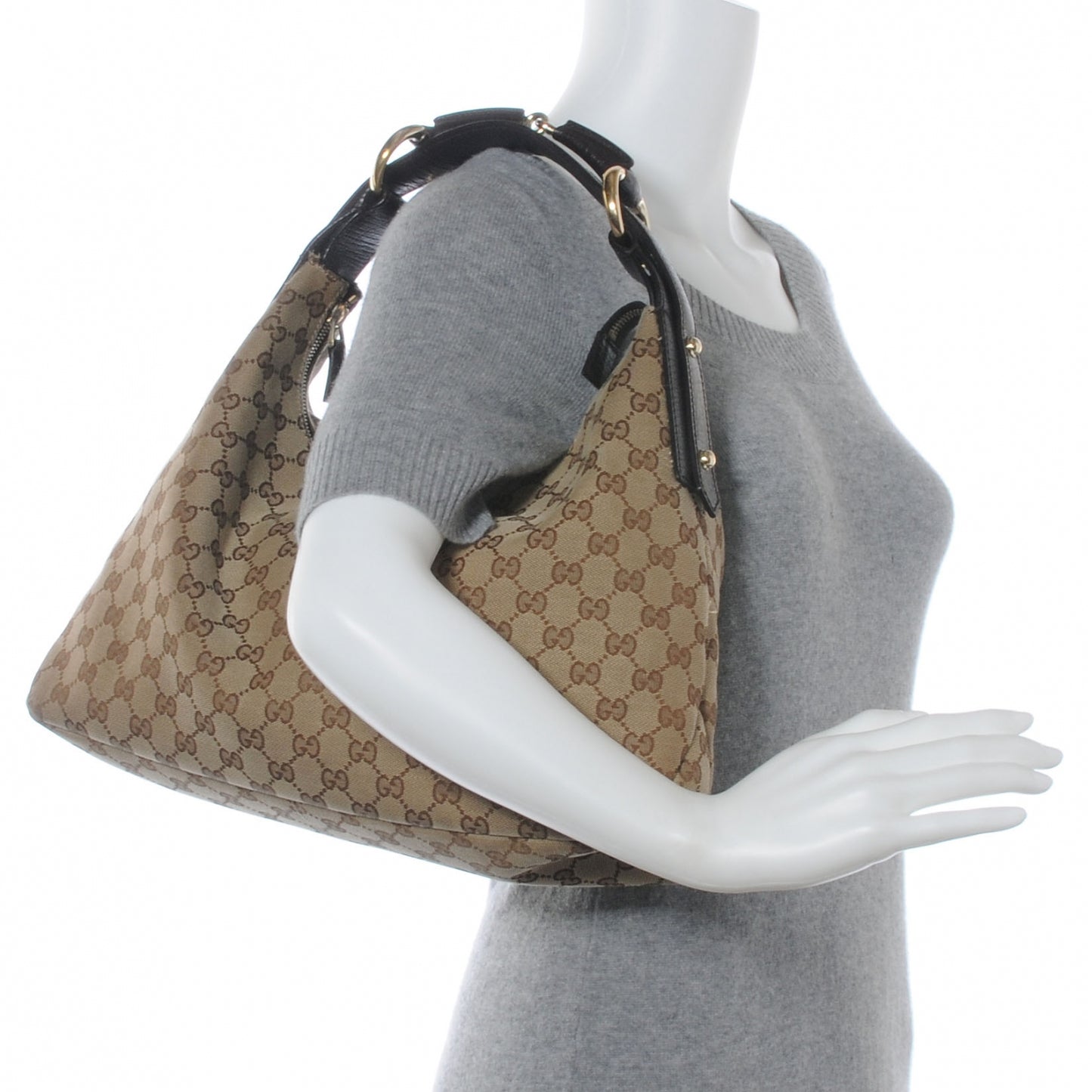 Monogram Medium Horsebit Chain Hobo Ebony