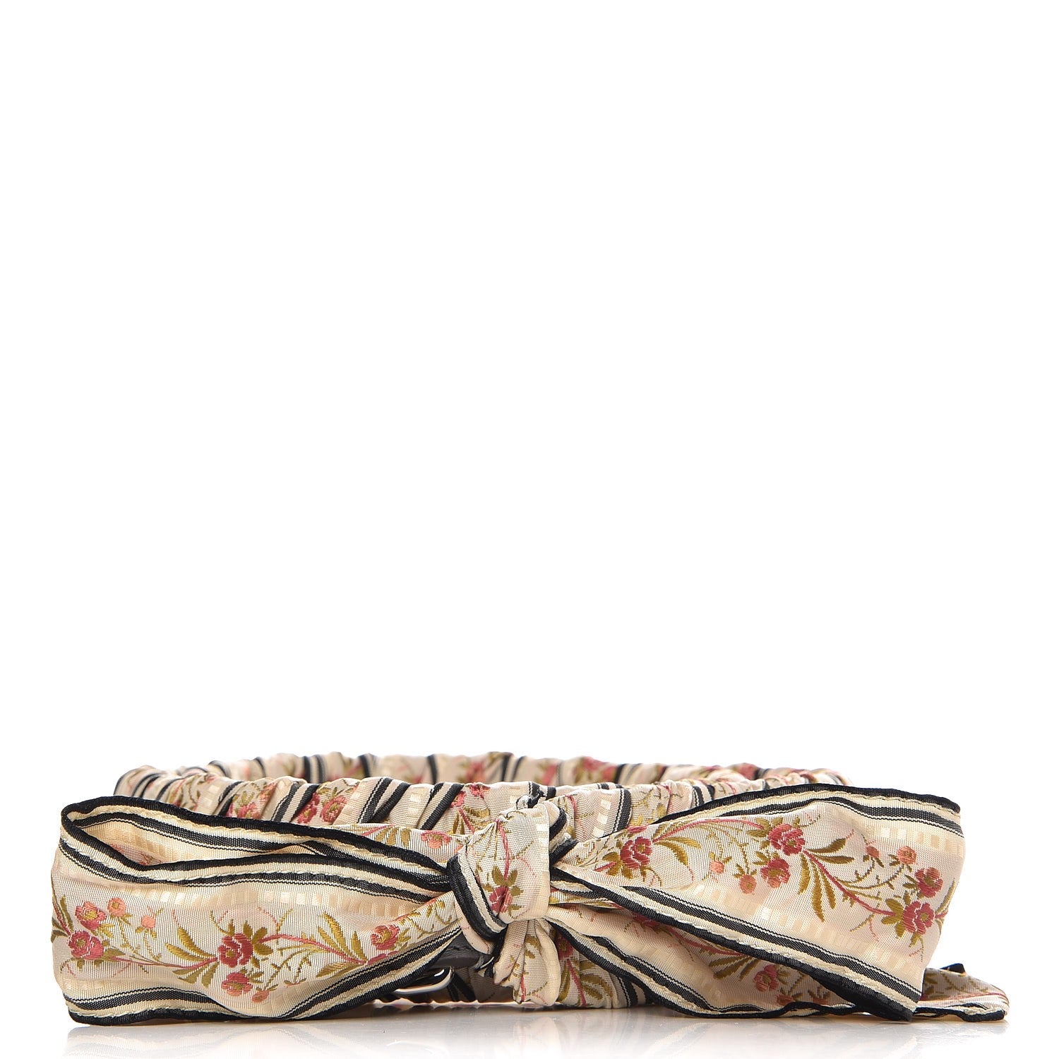 Fendi Calfskin Ribbon Lace Up Floral Strap You Grey White 1 of 3