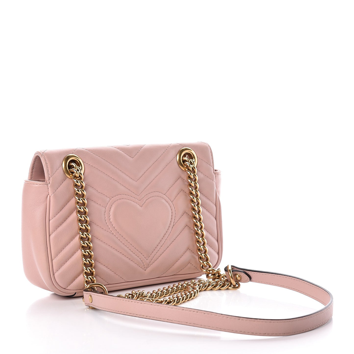 Calfskin Matelasse Mini GG Marmont Shoulder Bag Perfect Pink