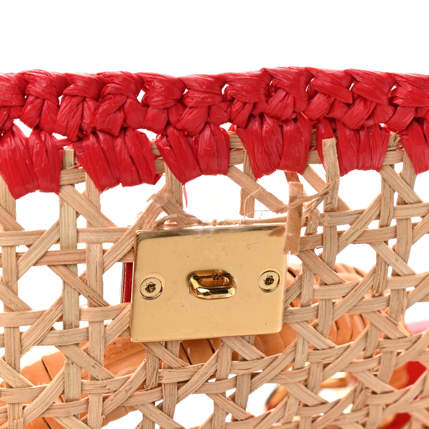 Dolce & Gabbana Woven Raffia Miss Sicily Satchel Red 8 of 10