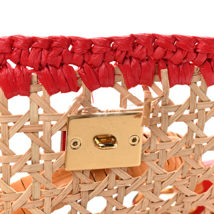 Dolce & Gabbana Woven Raffia Miss Sicily Satchel Red 8 of 10