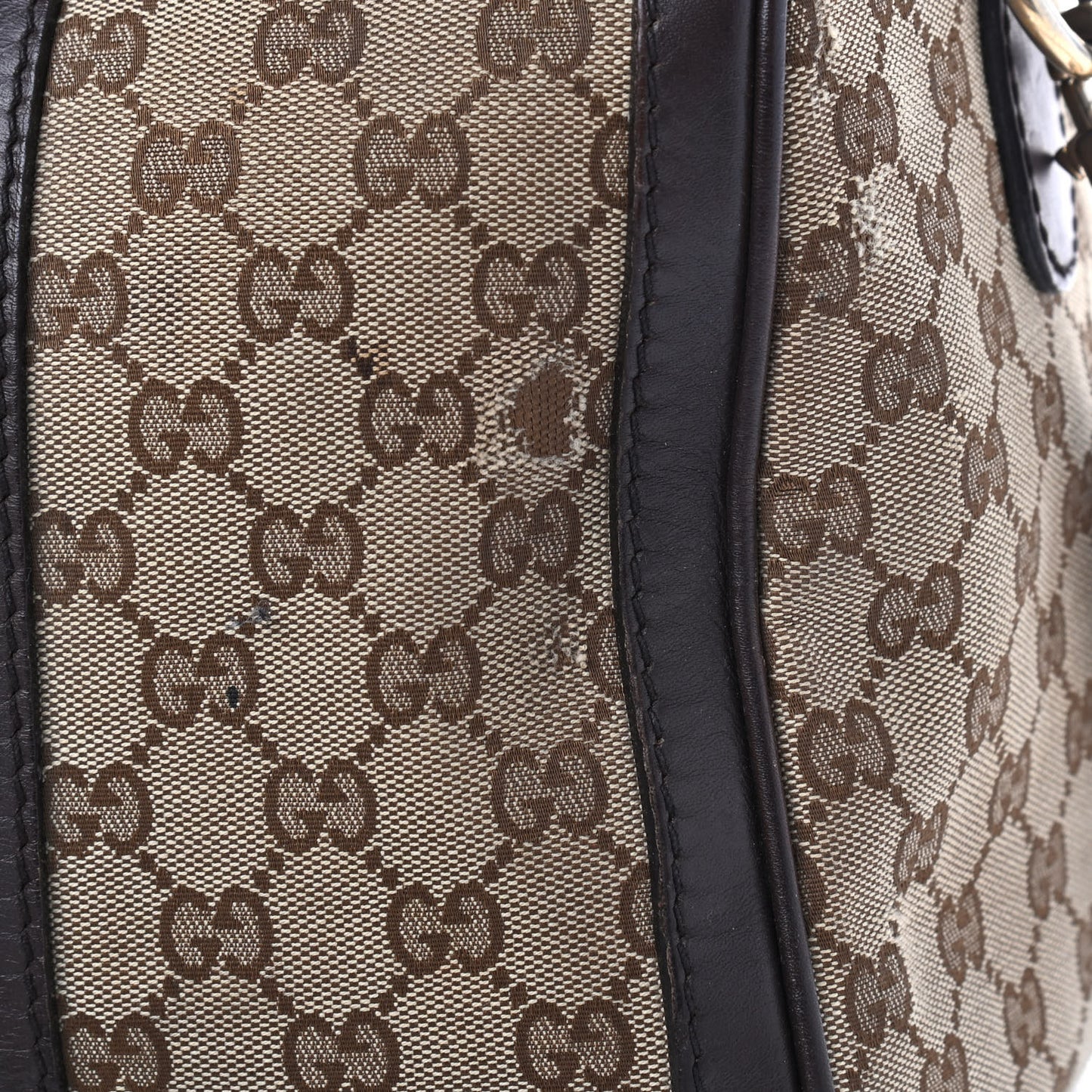 Monogram Vintage Web Medium Boston Dark Brown