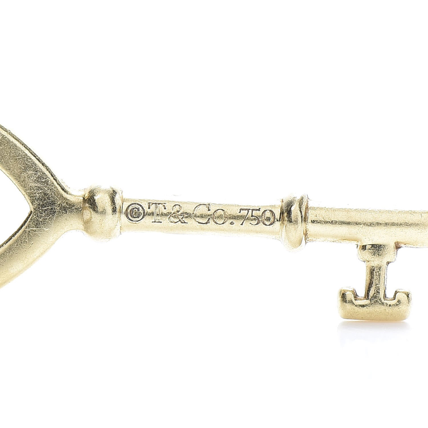 Tiffany 18K Yellow Gold Mini Heart Key Pendant 3 of 3