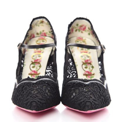 Gucci Lace Pizzo Venice Pumps 38.5 Black 2 of 9
