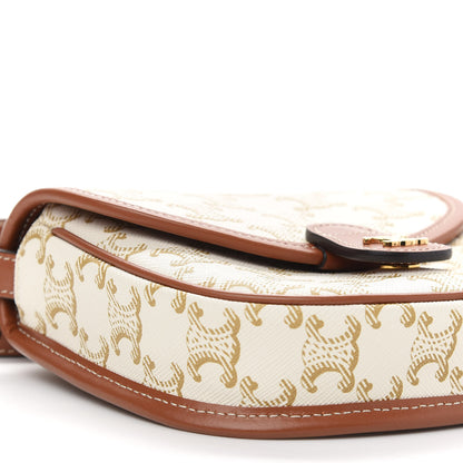 Celine Triomphe Canvas Calfskin Mini Besace Bag White 8 of 9