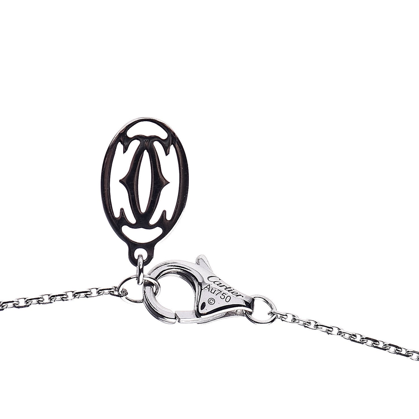 18K White Gold Blue Sapphire Symbols Cross Pendant Necklace