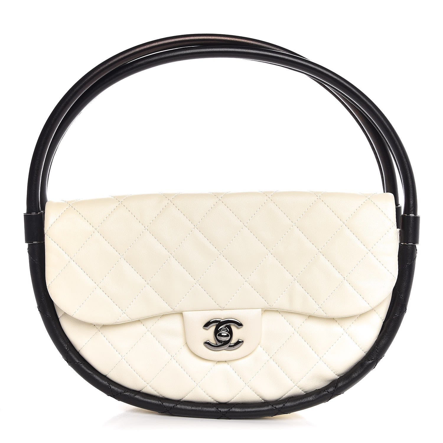 Chanel Quilted Lambskin Small Hula Hoop Flap Ivory 1 of 7