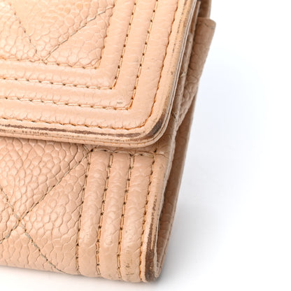 Chanel Caviar Quilted Boy Flap Card Holder Wallet Light Beige 5 of 5