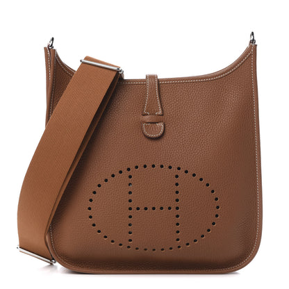 Hermes Taurillon Clemence Evelyne III PM Gold 1 of 11