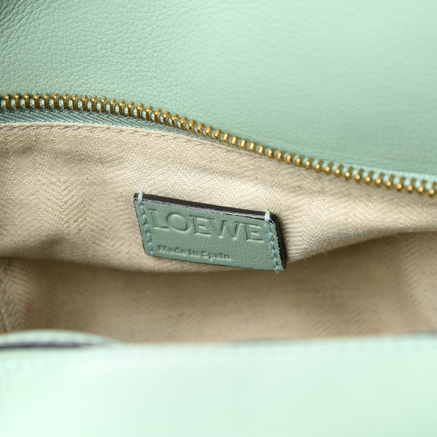 Calfskin Small Puzzle Bag Sea Water Green