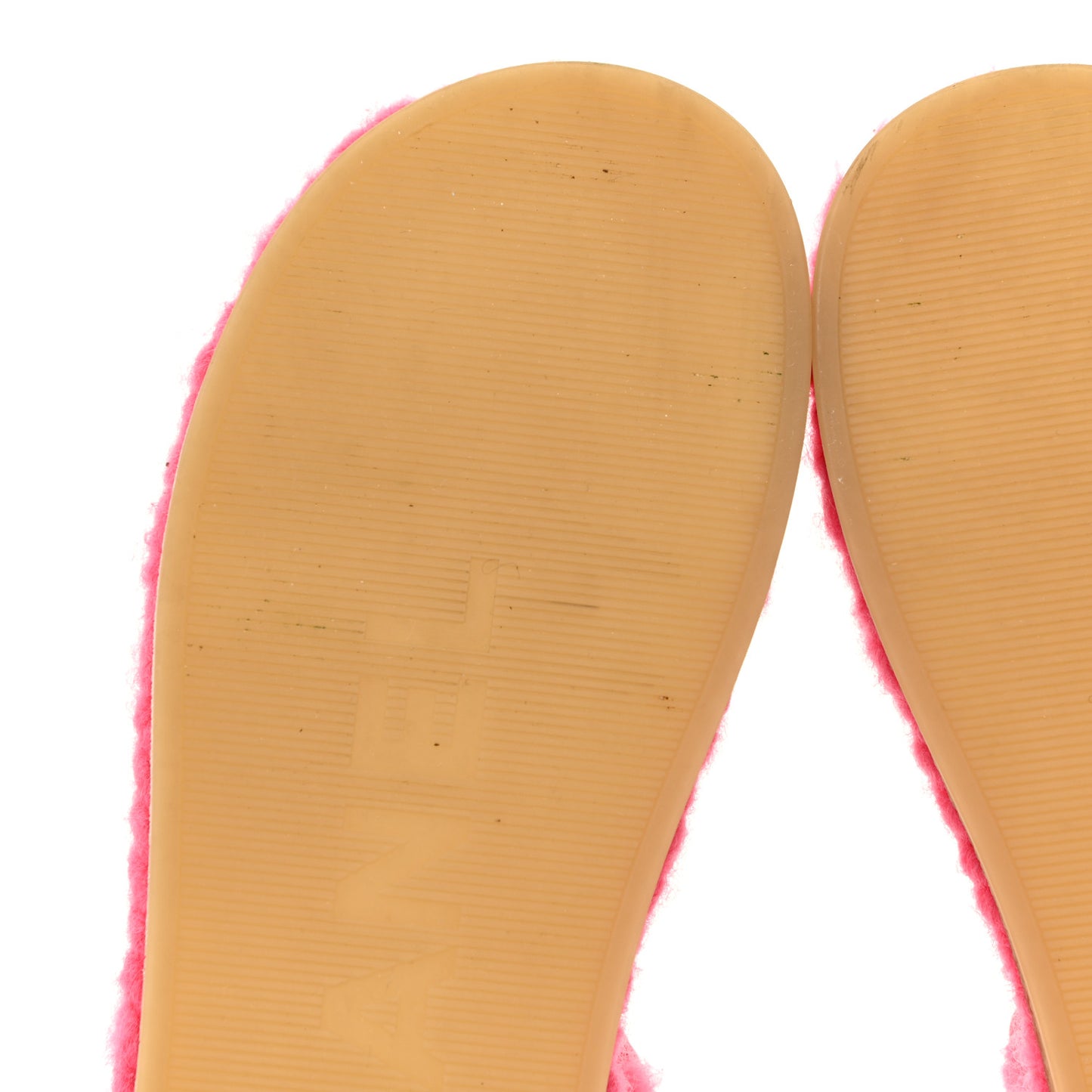 Cord Lambskin Quilted Logo Sandals 40 Pink