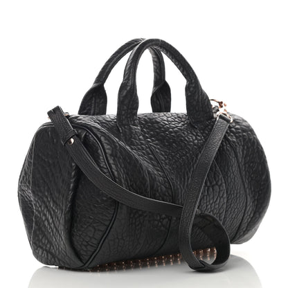 Alexander Wang Pebbled Lambskin Rocco Black Rose Gold Hardware 3 of 15