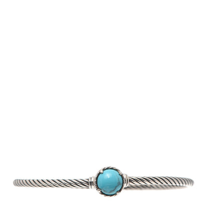 David Yurman Sterling Silver Turquoise 3mm Chatelaine Bracelet 1 of 4