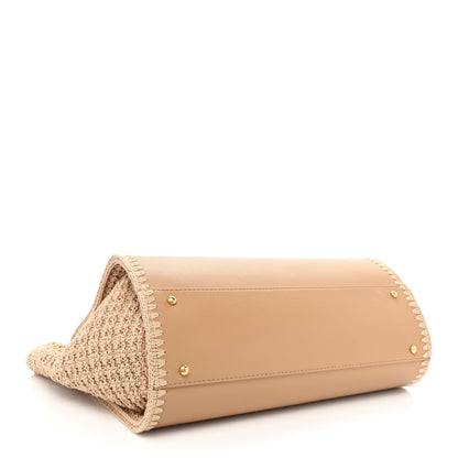 Chanel Calfskin Knit Medium Deauville Tote Beige 4 of 14