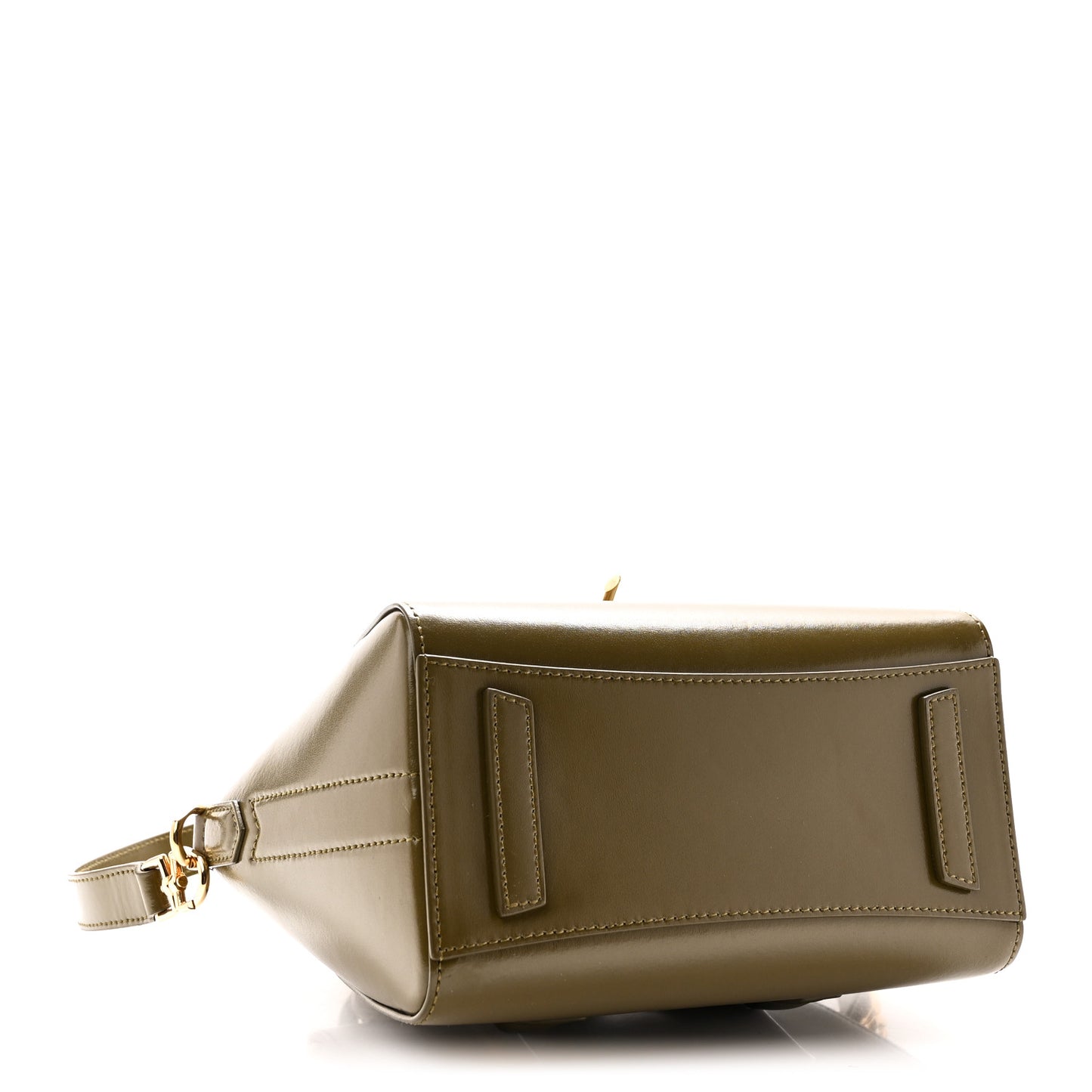 Box Calfskin Mini Lock Antigona Shoulder Bag Dark Khaki