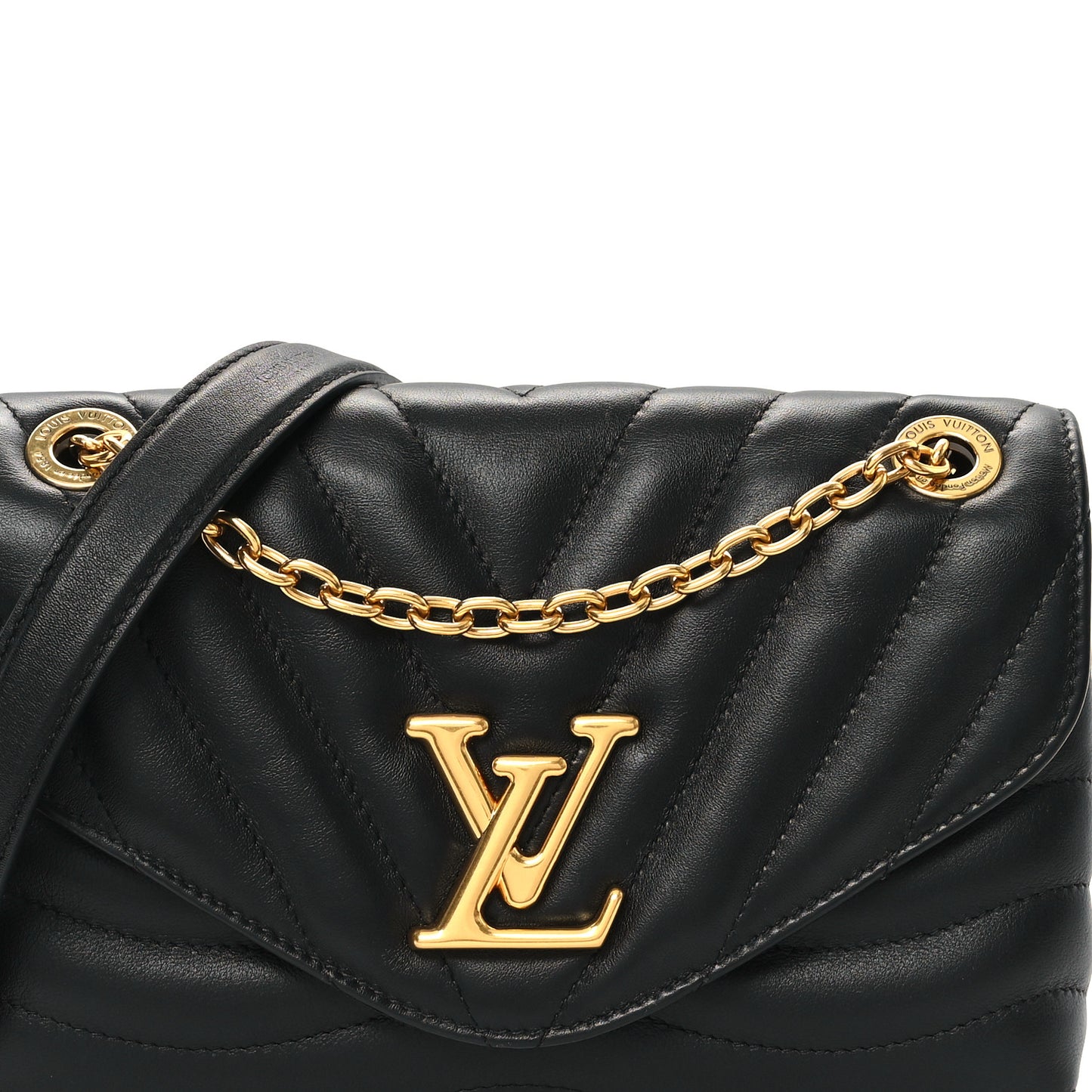 Calfskin LV New Wave Chain Bag Black