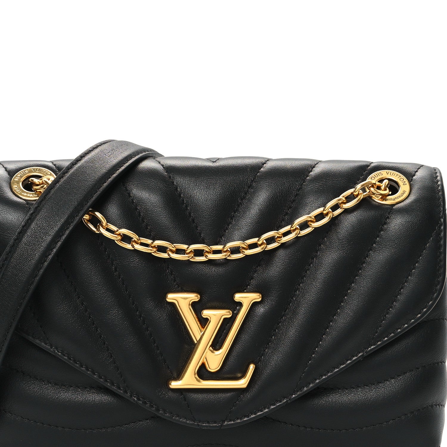 Louis Vuitton Calfskin LV New Wave Chain Bag Black 7 of 12