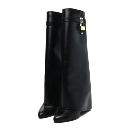 Givenchy Calfskin Shark Lock Pant Boots 40.5 Black 3 of 9