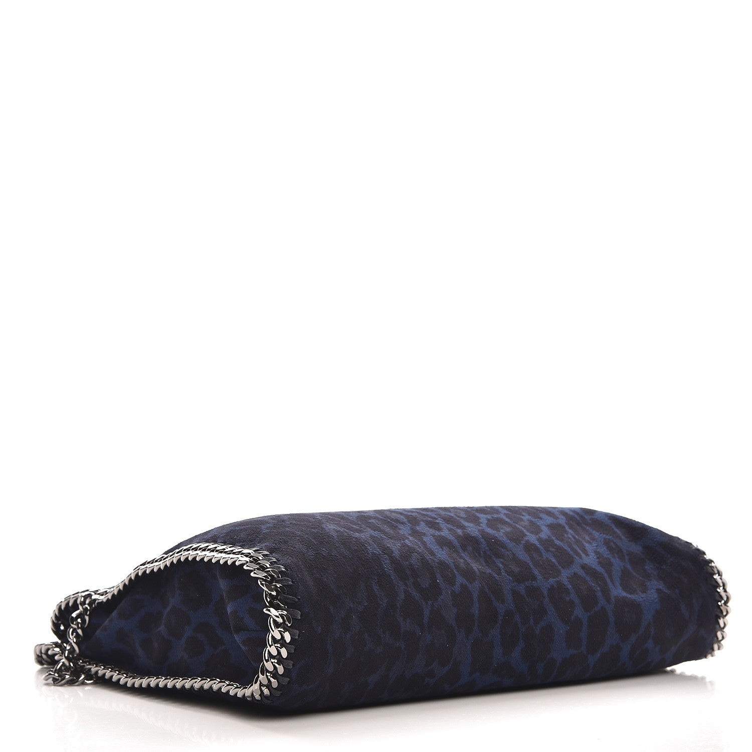 Stella McCartney Shaggy Deer Leopard Print Falabella Fold Over Tote Blue Sapphire 4 of 7