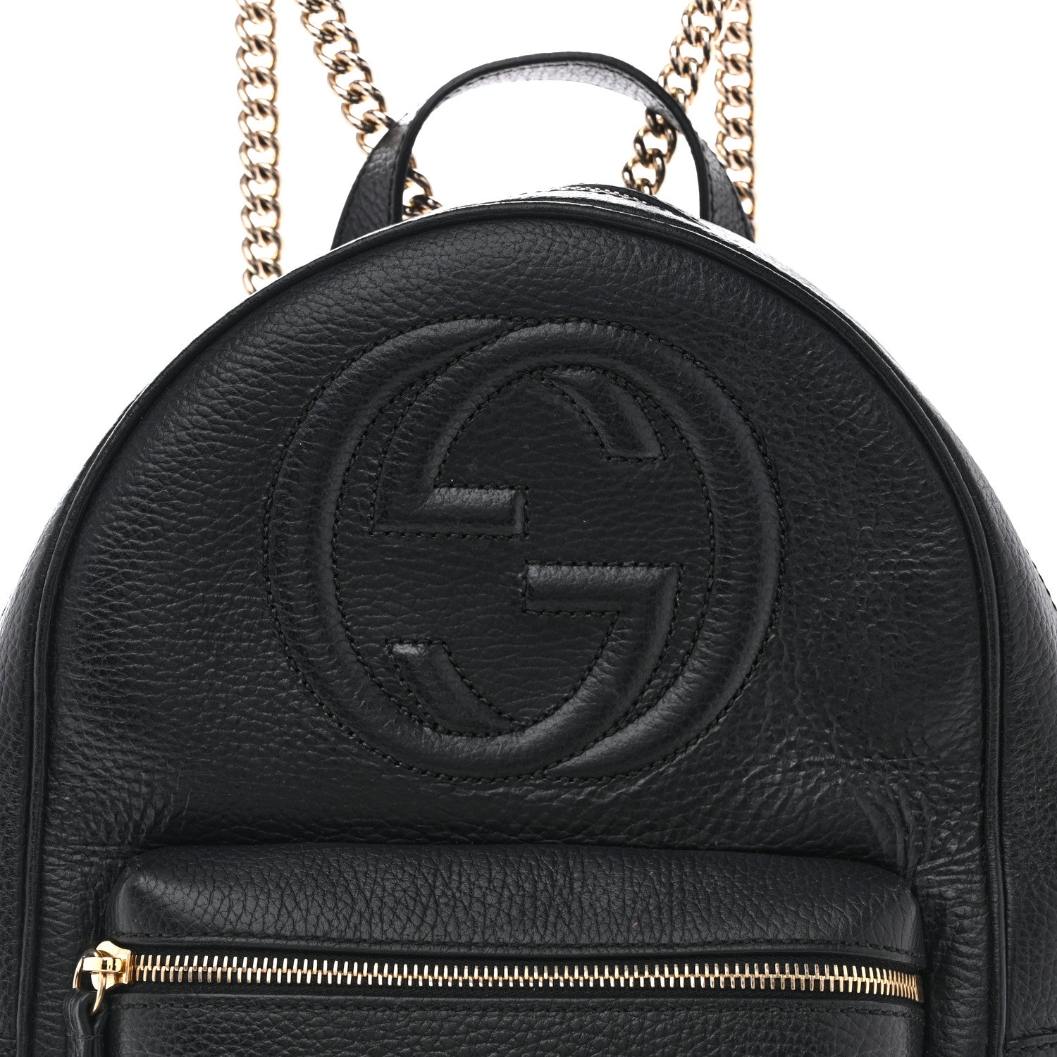 Gucci Pebbled Calfskin Soho Chain Backpack Black 8 of 15