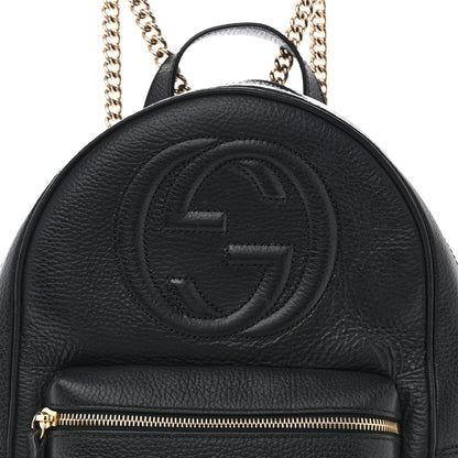 Gucci Pebbled Calfskin Soho Chain Backpack Black 8 of 15