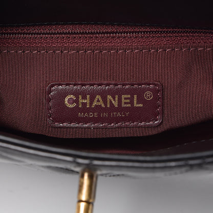 Chanel Calfskin Quilted Small Gold Bar Top Handle Tote Black 6 of 8
