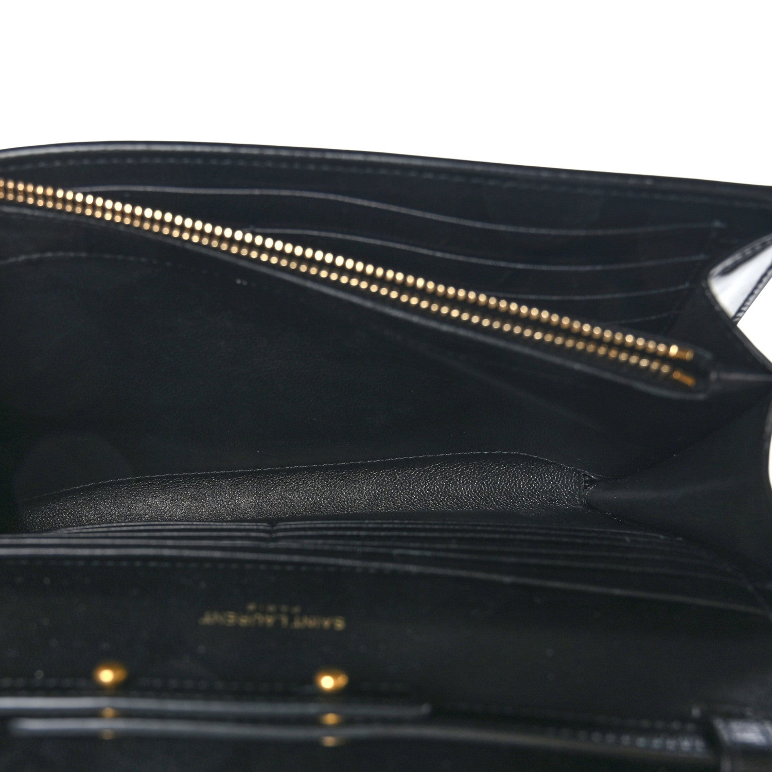 Saint Laurent Patent Calfskin Monogram Kate Wallet On Chain Black 5 of 9