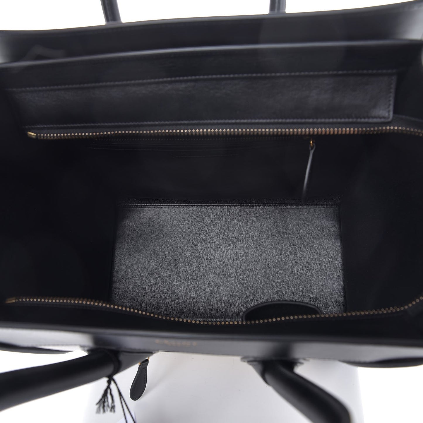 Elephant Calfskin Suede Mini Bi-Color Luggage Black White