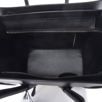 Celine Elephant Calfskin Suede Mini Bi-Color Luggage Black White 5 of 7