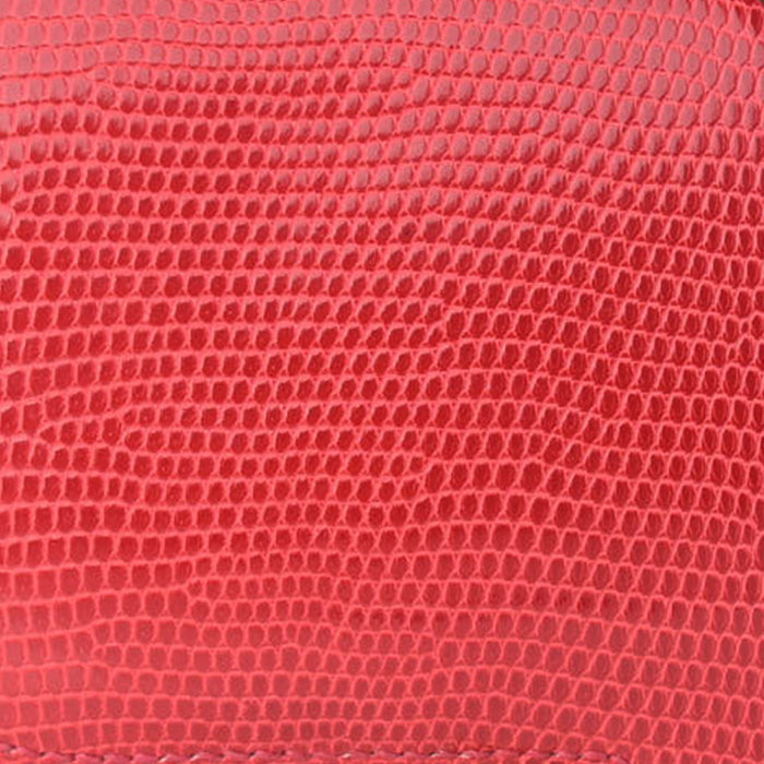 swatch of hermes rouge moyen in lizard FASHIONPHILE