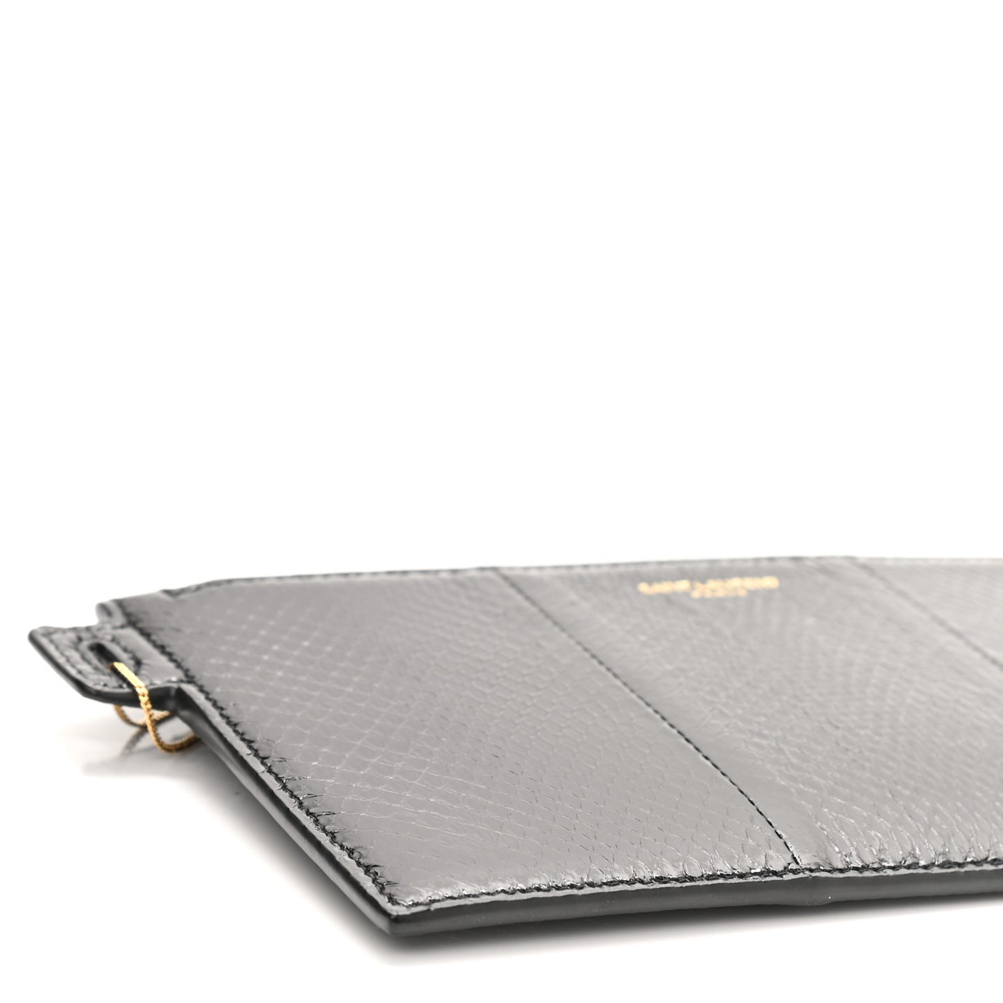 Snakeskin Pouch With Chain Black