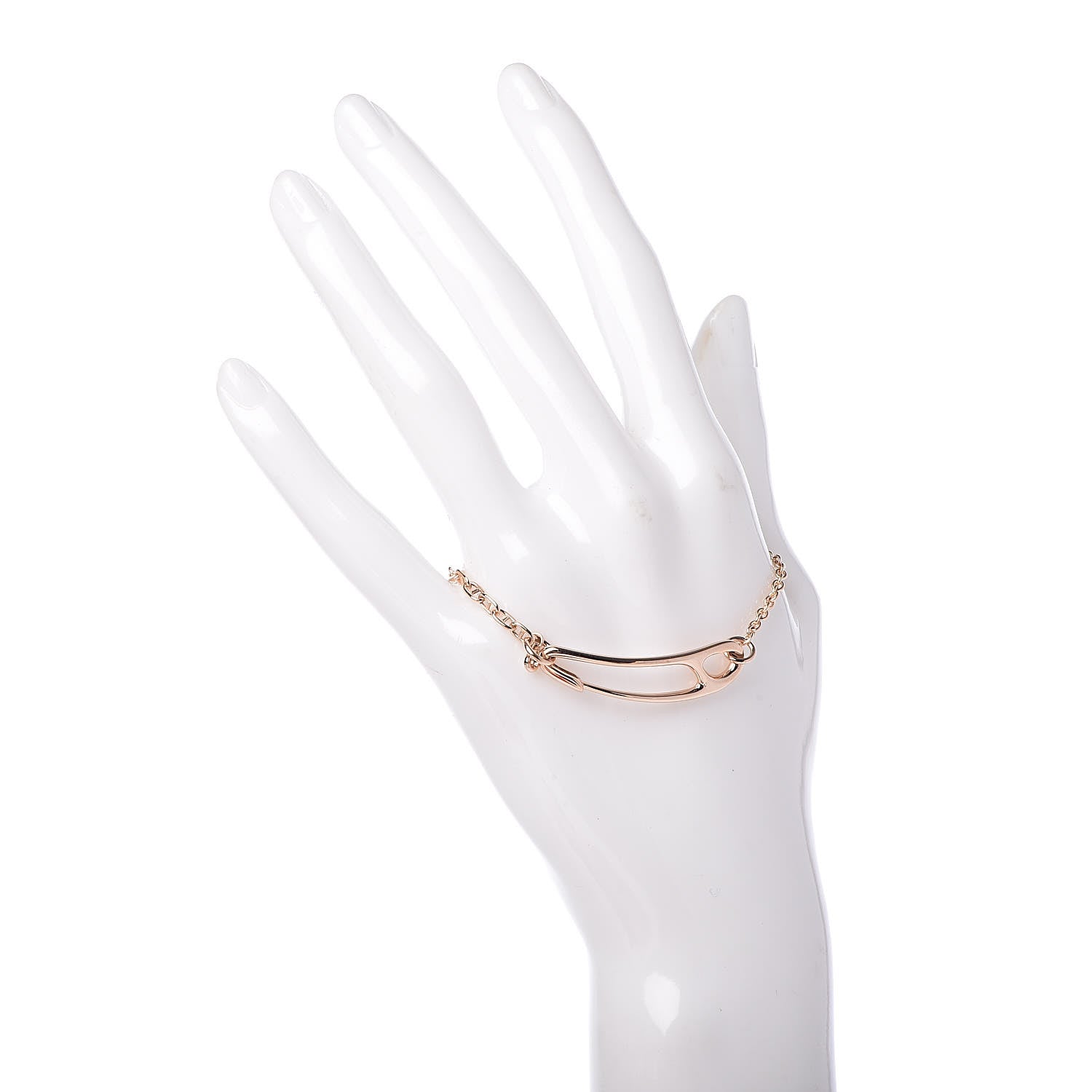 Hermes 18K Rose Gold Diamond MM Chaine d'Ancre Punk Bracelet SH 2 of 5