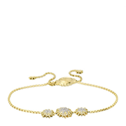 David Yurman 18K Yellow Gold Diamond Starburst Three Station Bracelet 1 of 4