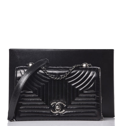 Chanel Glazed Calfskin Quilted Small Korean Garden Flap Black 9 of 9