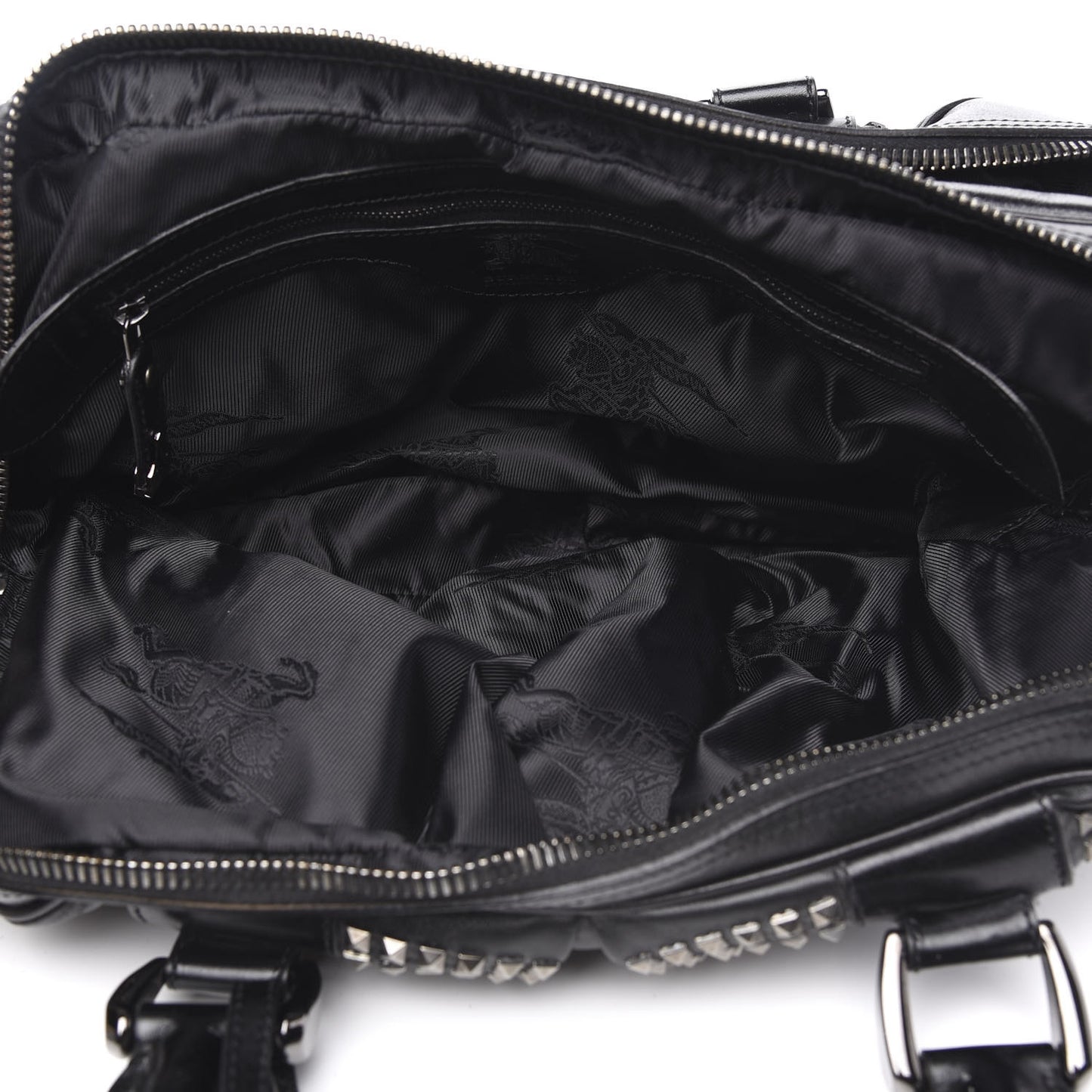 Prorsum Calfskin Studded Knight Satchel Black