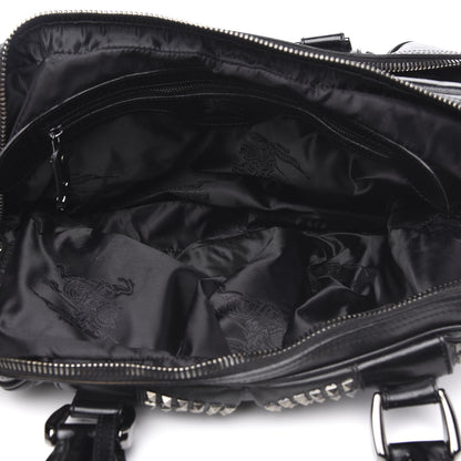 Burberry Prorsum Calfskin Studded Knight Satchel Black 8 of 14