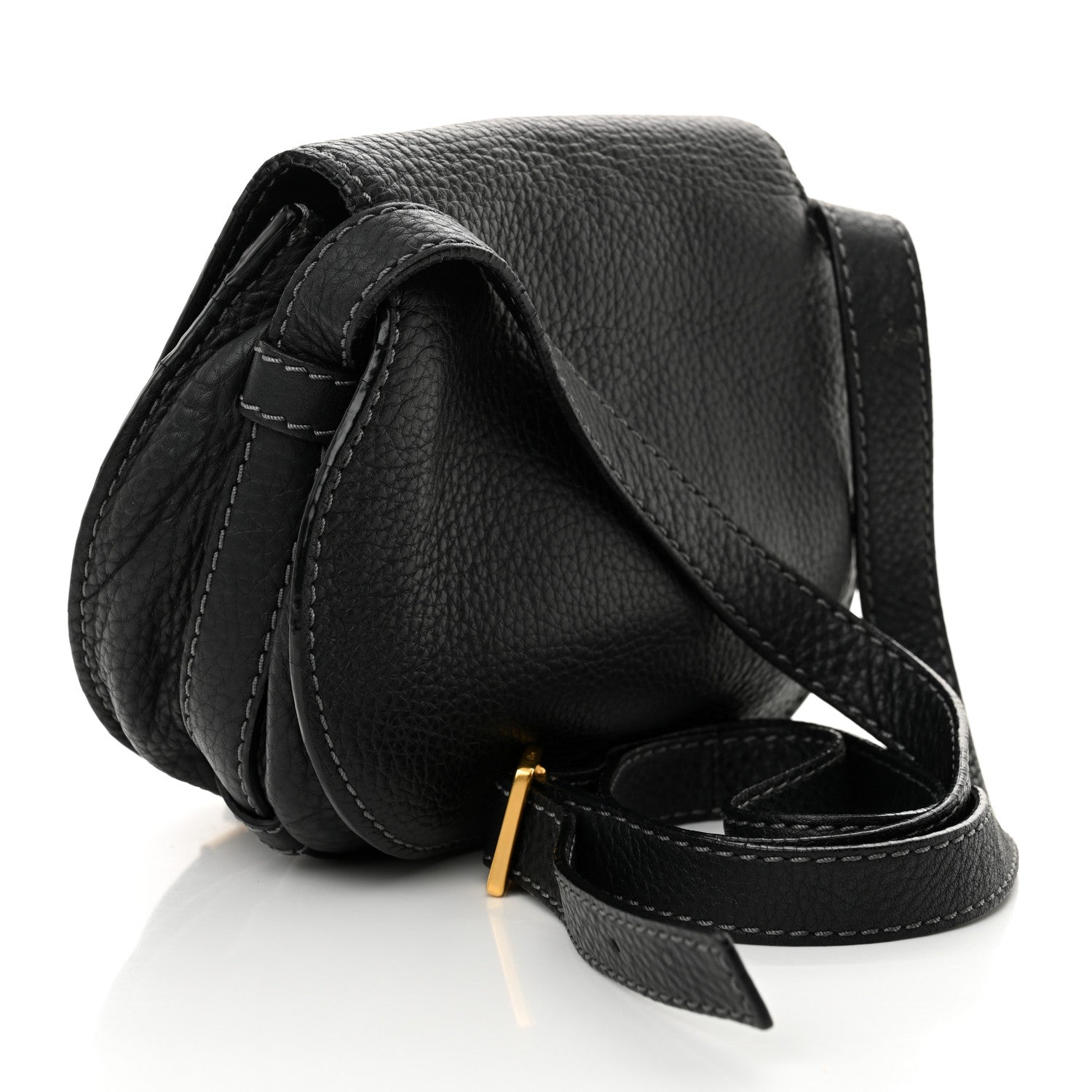 Chloe Calfskin Small Marcie Saddle Bag Black 3 of 13