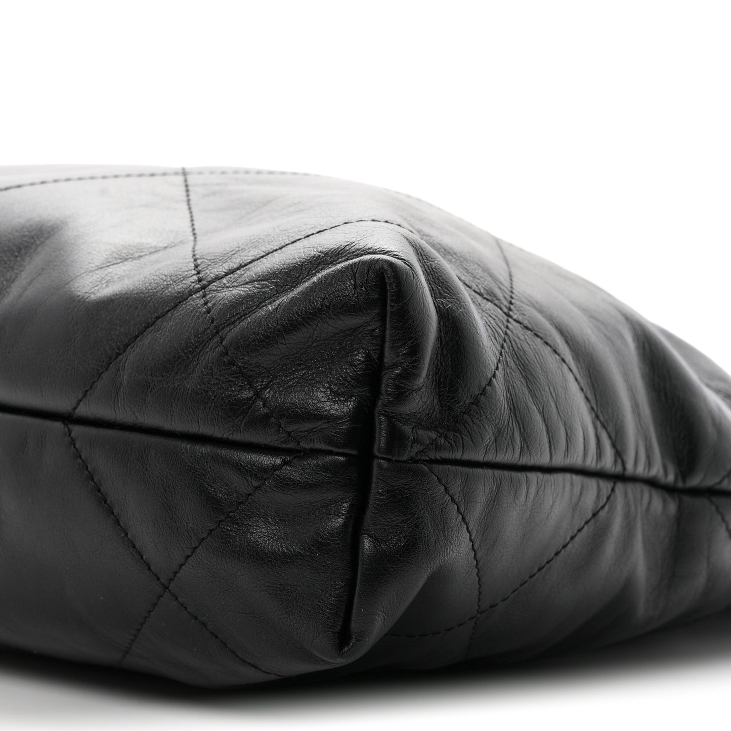 Shiny Calfskin Quilted Small Chanel 22 Black