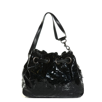 Christian Dior Vinyl Cannage Drawstring Tote Black 1 of 7