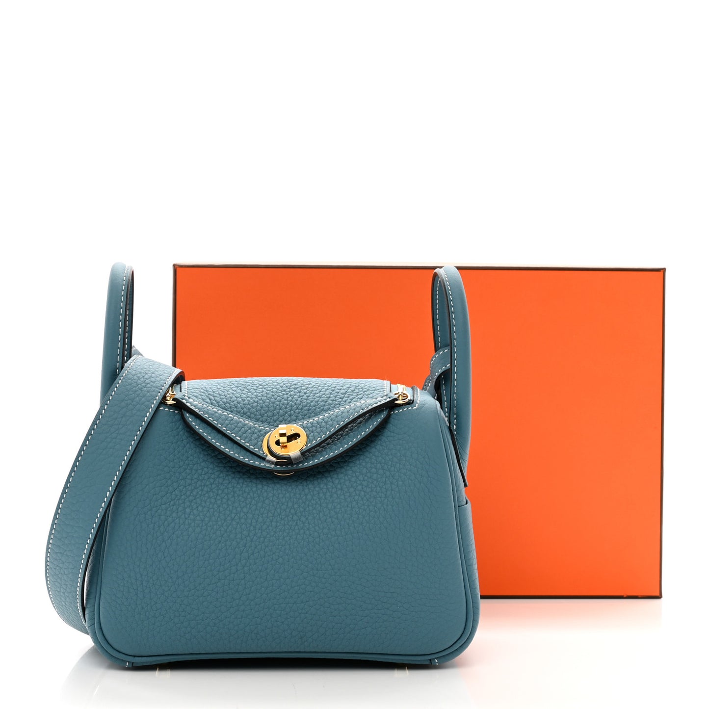Taurillon Clemence Mini Lindy 20 Bleu Jean