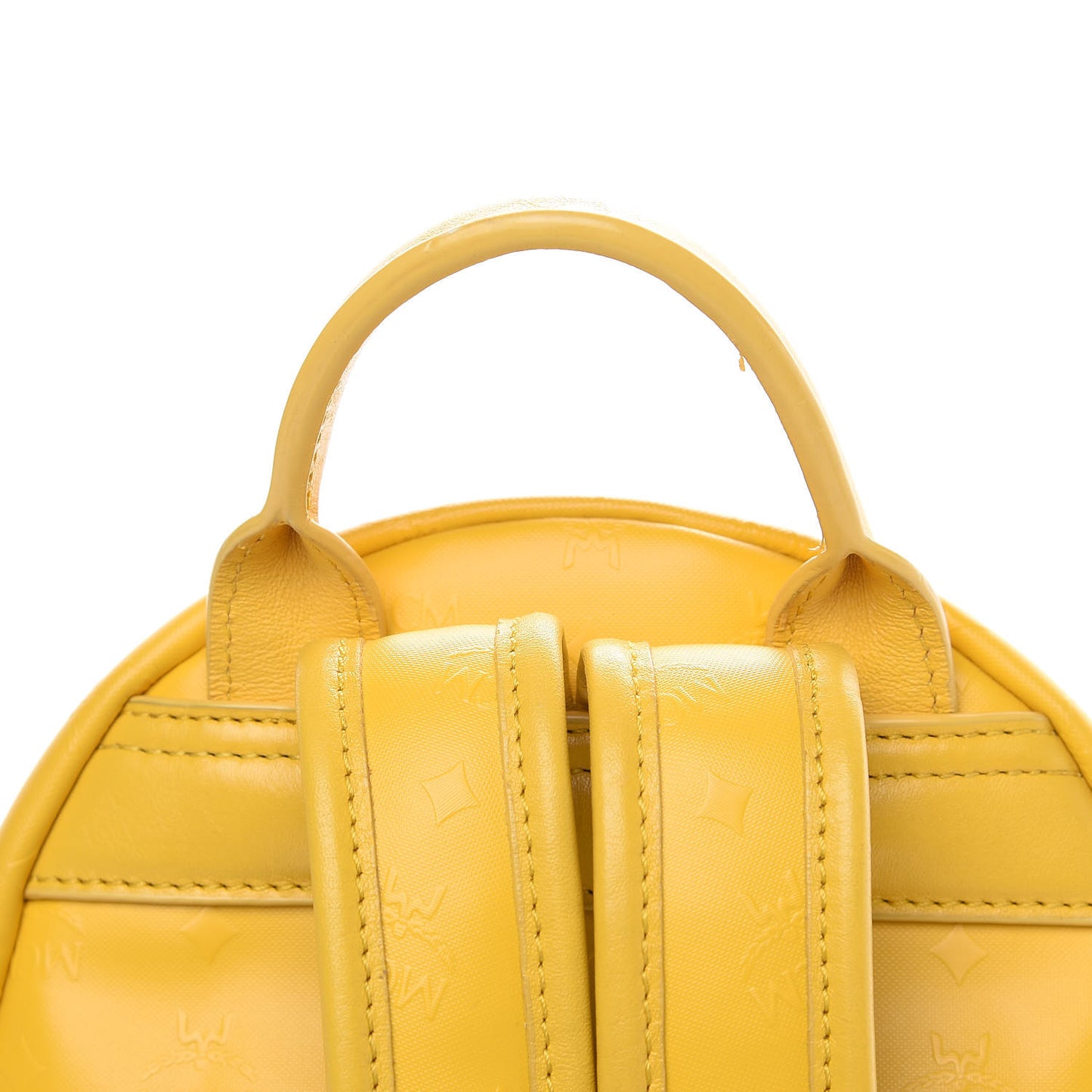 Coated Canvas Diamond Print Mini Backpack Yellow