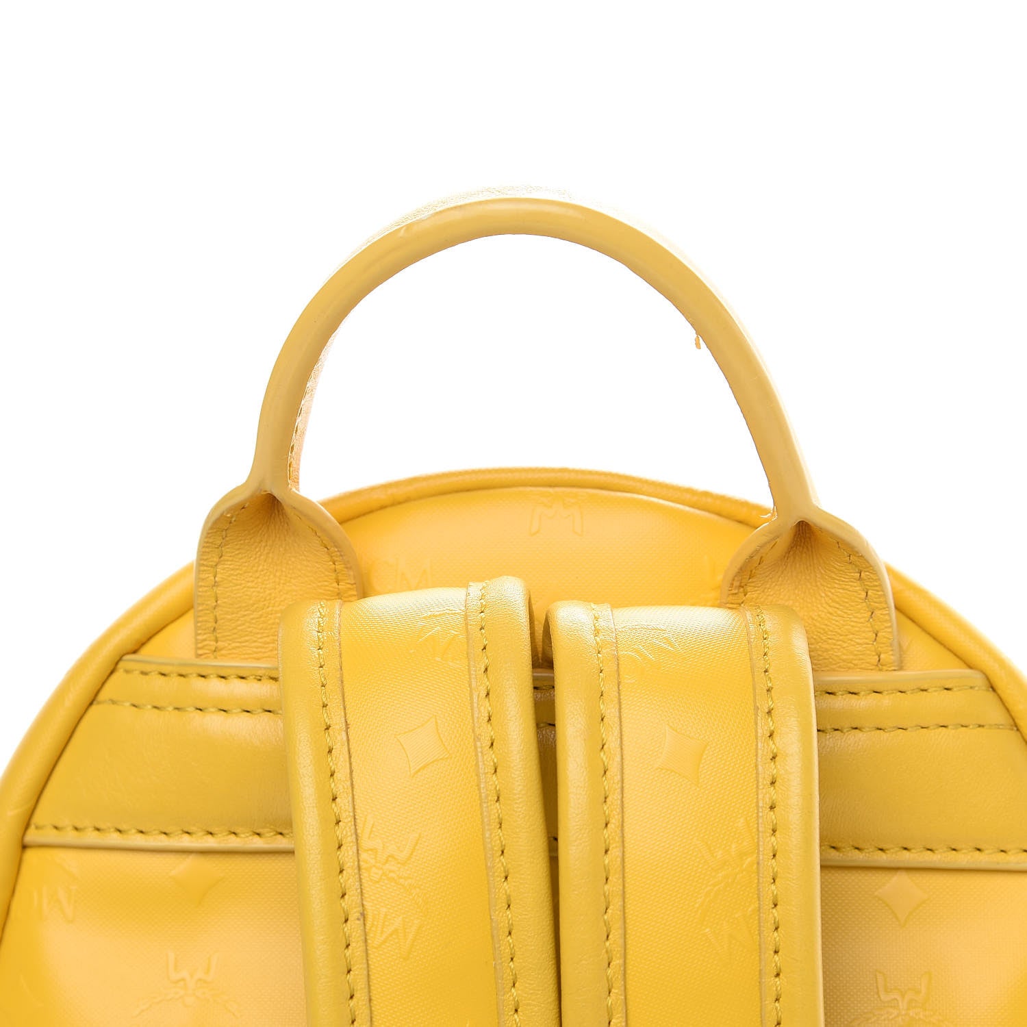 MCM Coated Canvas Diamond Print Mini Backpack Yellow 7 of 11