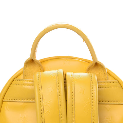 MCM Coated Canvas Diamond Print Mini Backpack Yellow 7 of 11