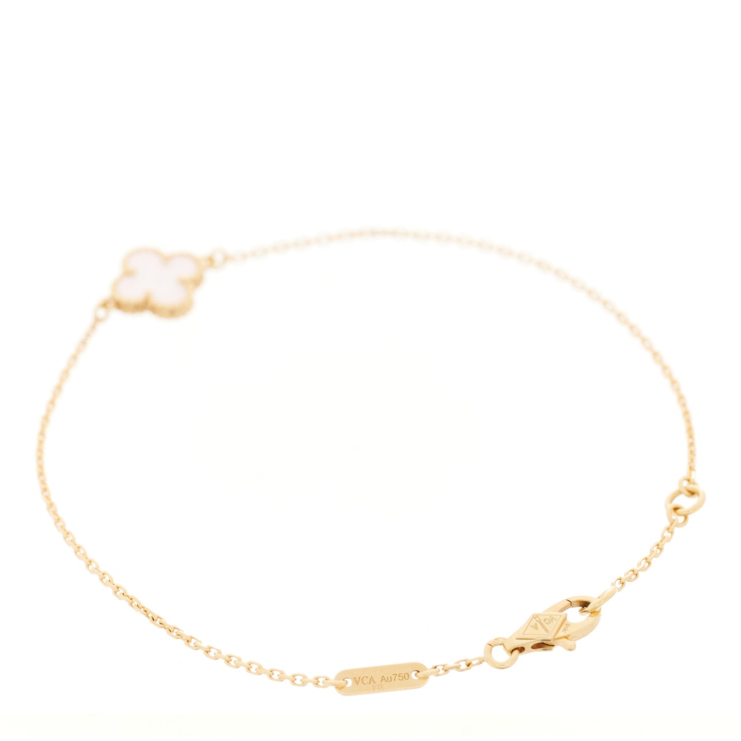 Van Cleef & Arpels 18K Yellow Gold Mother of Pearl Sweet Alhambra Bracelet 2 of 5