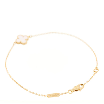 Van Cleef & Arpels 18K Yellow Gold Mother of Pearl Sweet Alhambra Bracelet 2 of 5