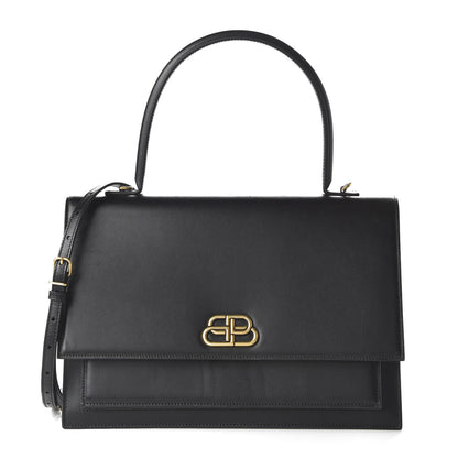 Balenciaga Box Calfskin Large Sharp Top Handle Bag Black 1 of 10
