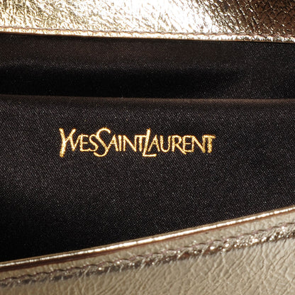 Saint Laurent Metallic Leather Large Belle De Jour Clutch Gold 5 of 7